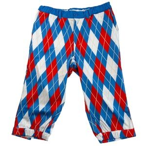 Tipsy Elves Mens Golf Knickers Sz L Red White Blue Argyle July 4th Funny Loud